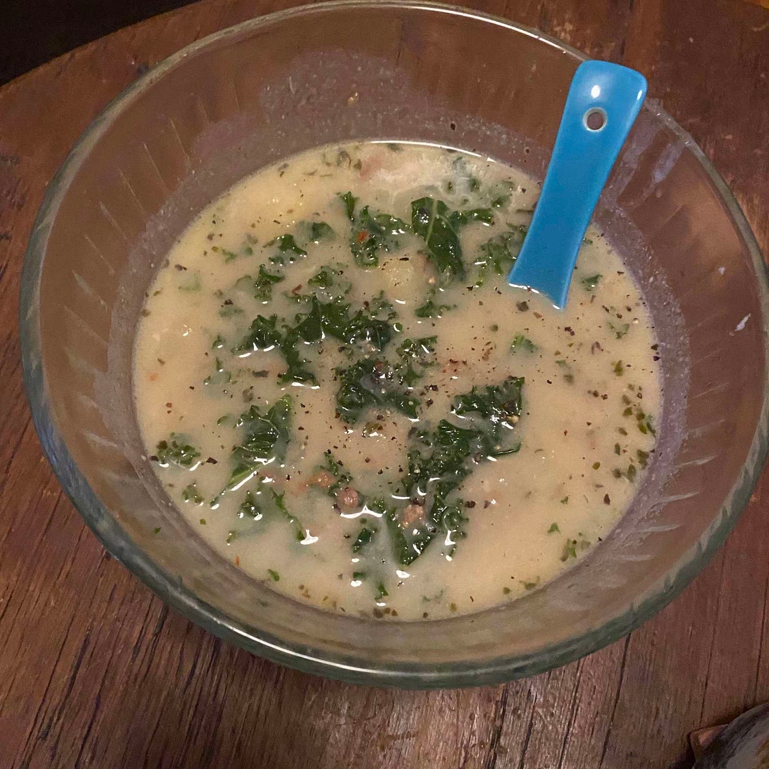 Sausage Kale and Potato cream soup