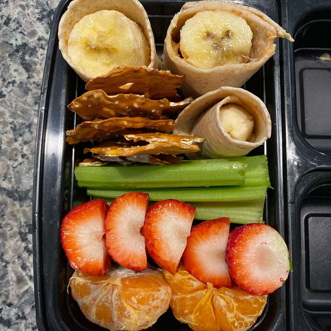 Peanut Butter and Banana Roll Ups Snack Box