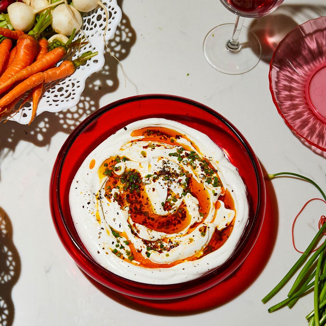 Labneh Dip With Sizzled Scallions and Chile — Alison Roman