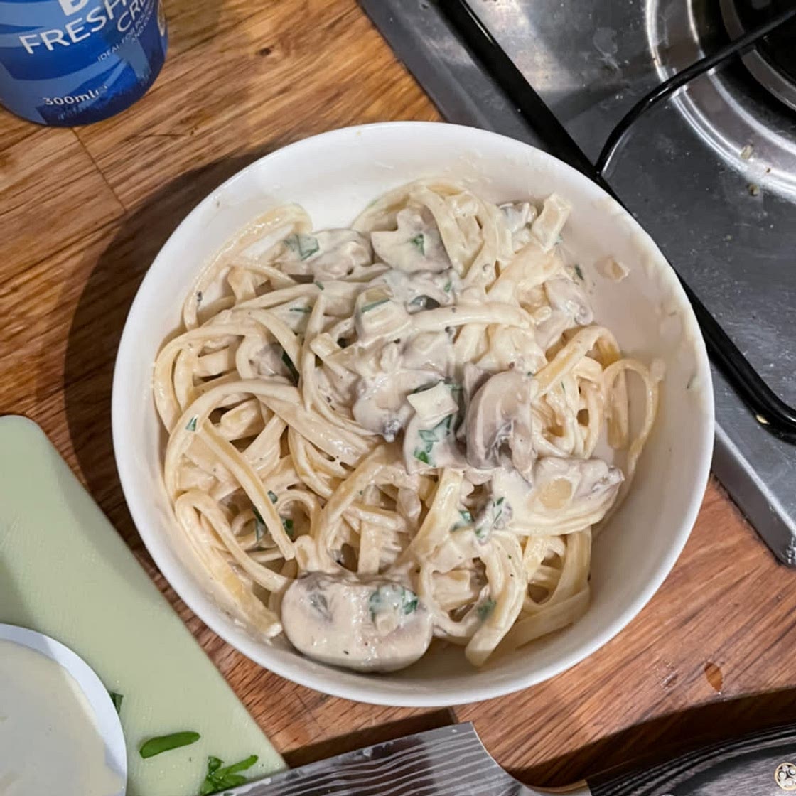 Creamy mushroom pasta