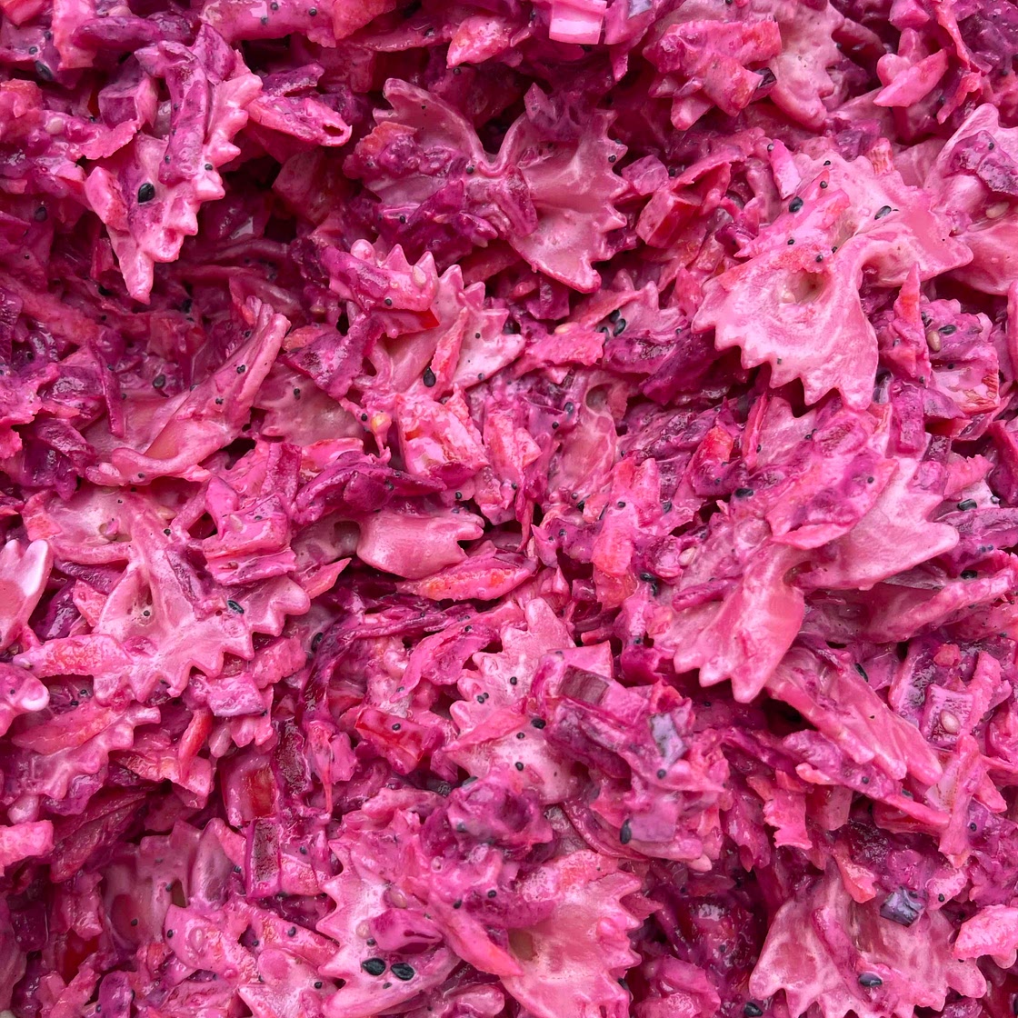 Beetroot pasta salad