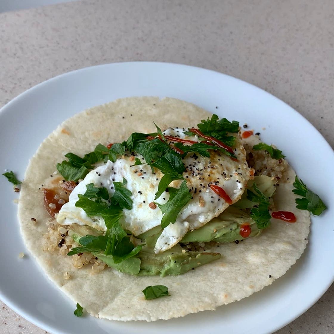 Almond Flour Garlic Confit Breakfast Taco