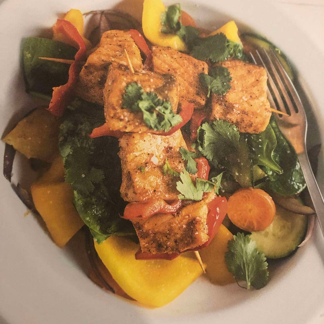 Brochette de saumon à la jamaïcaine