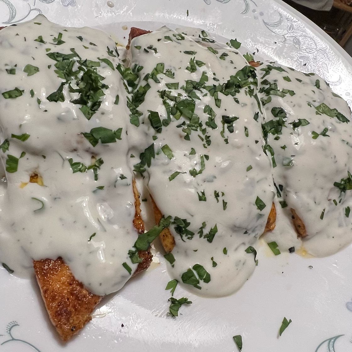 Moroccan Spiced Salmon with Lemon Yogurt Sauce