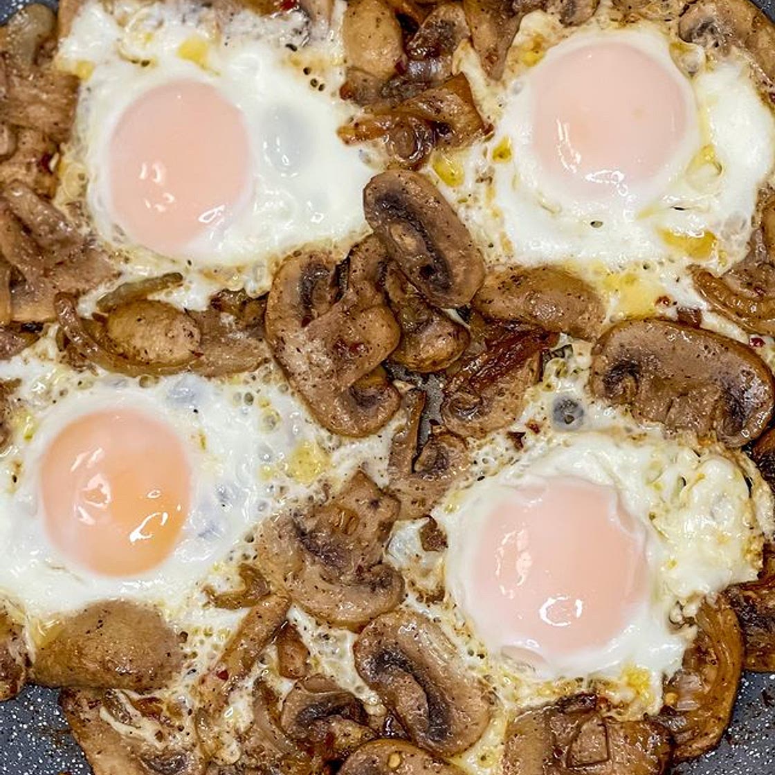 Mushrooms and eggs