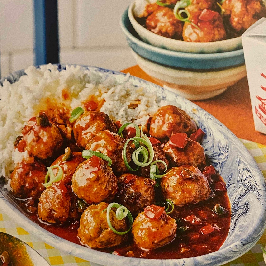 Sweet and Spicy Meatballs - PON yellow pg 50