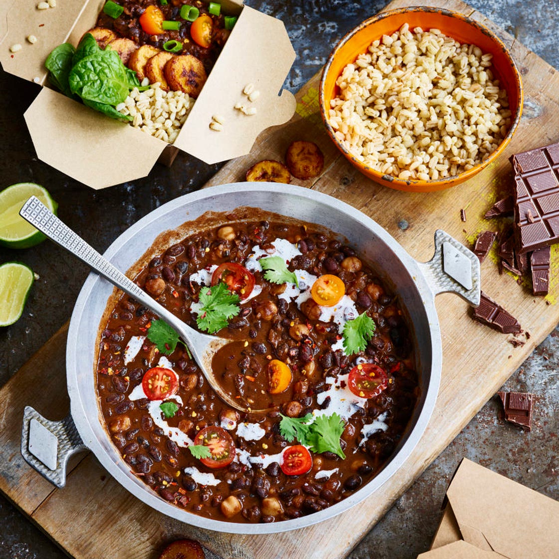 Black Bean Stew with Pearl Barley - Avant-Garde Vegan