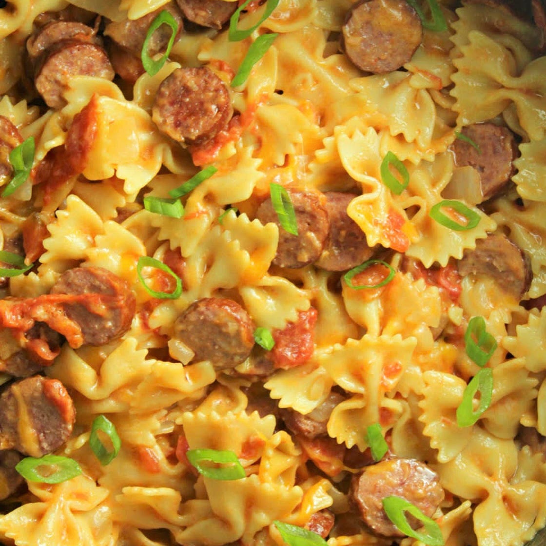 Cheesy Kielbasa Pasta