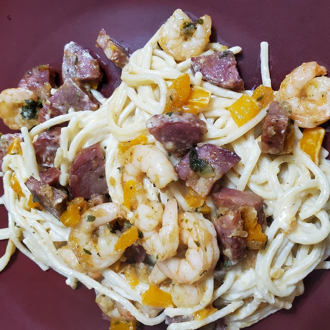 Cajun Shrimp and Sausage pasta