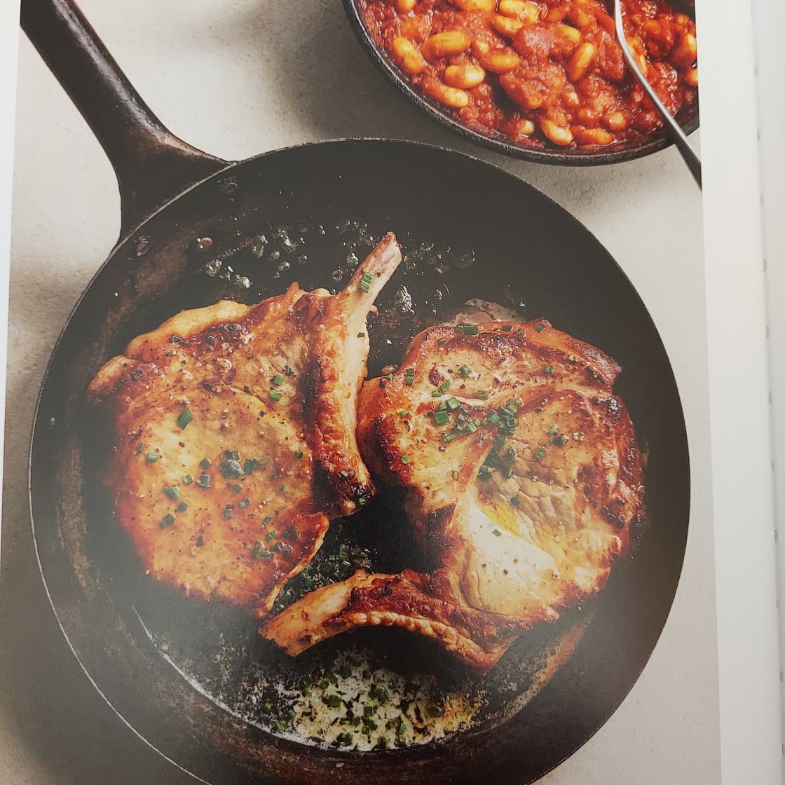 Pan-Fried Veal Chops with Boston Baked Beans