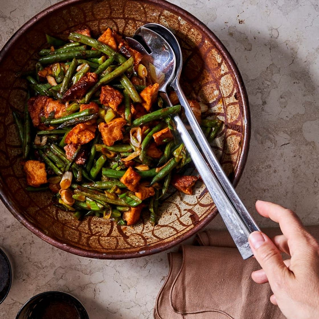 Spicy-Tangy Green Beans and Tofu