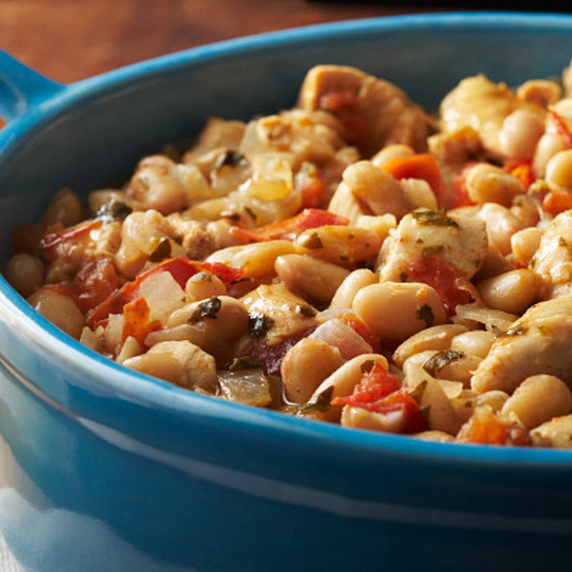 White Bean Basil Chicken Chili