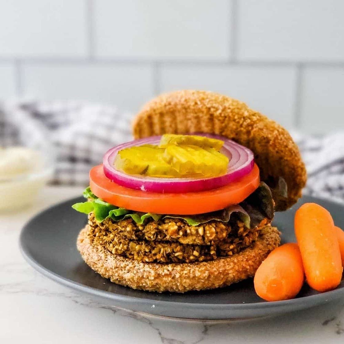 Low Fat Lentil Burgers | THM E, Vegan Option