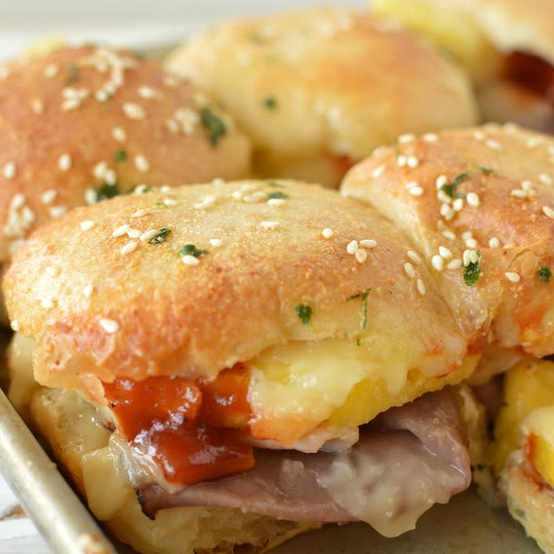 BBQ Pineapple Roast Beef Sliders