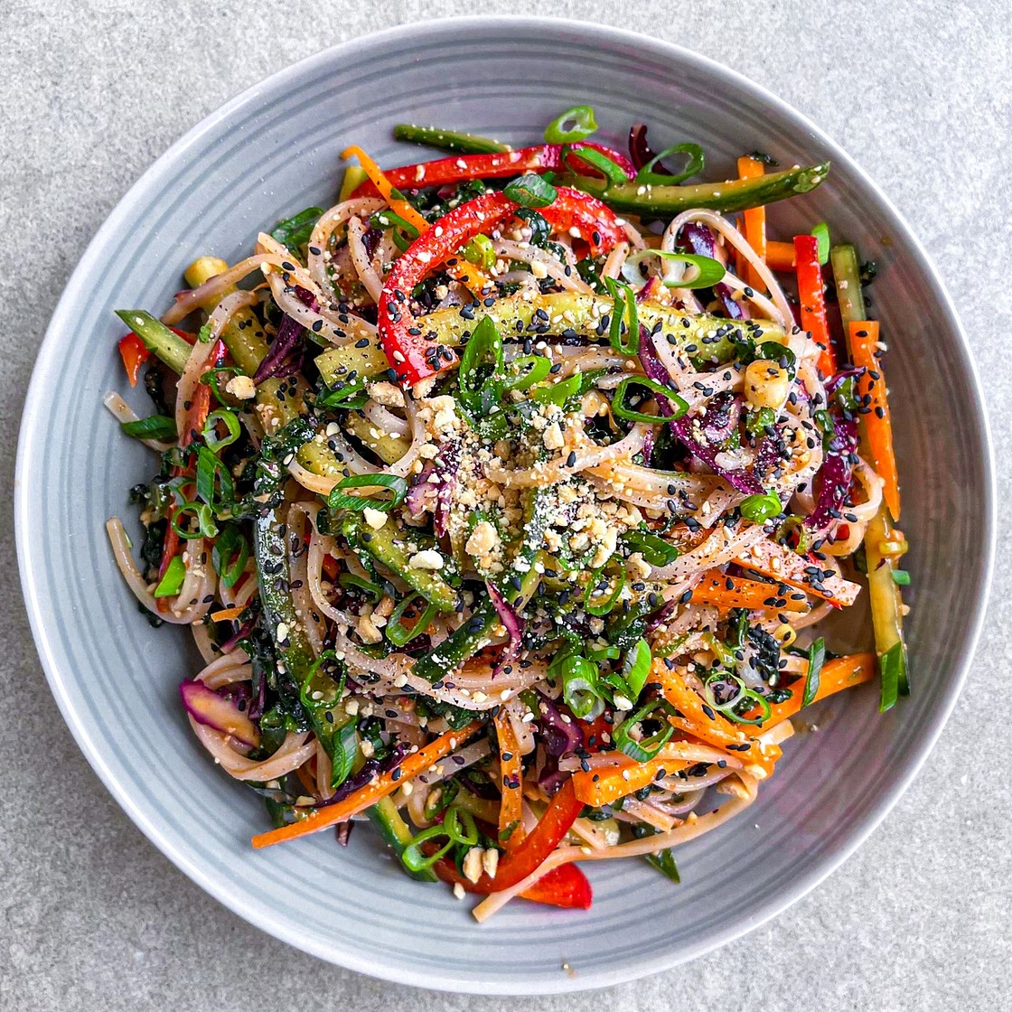 Vegan Rainbow Noodle Salad