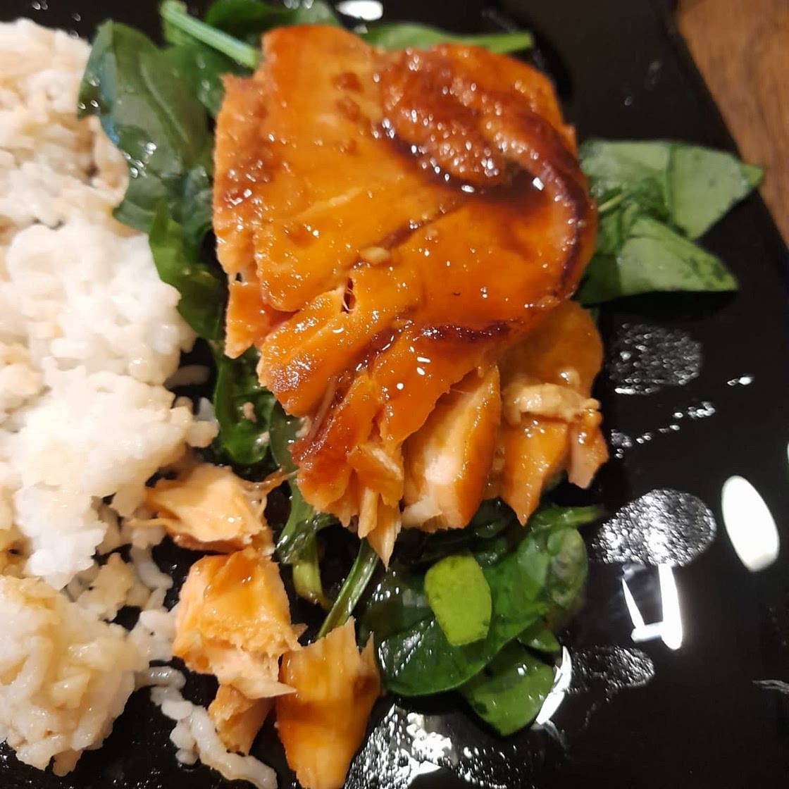 Crispy Garlic-Miso Glazed Salmon