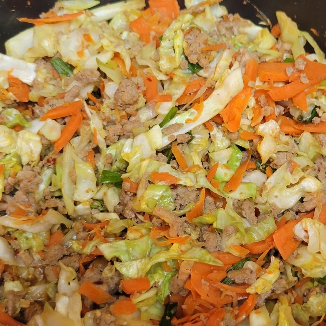 Unstuffed Beef Egg Roll Stir Fry