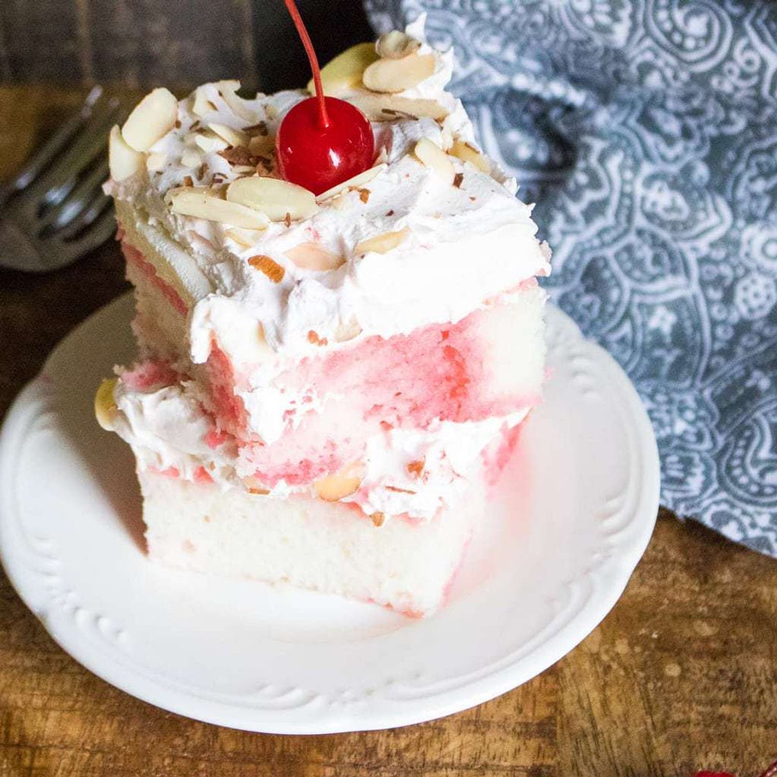 Cherry Almond Poke Cake