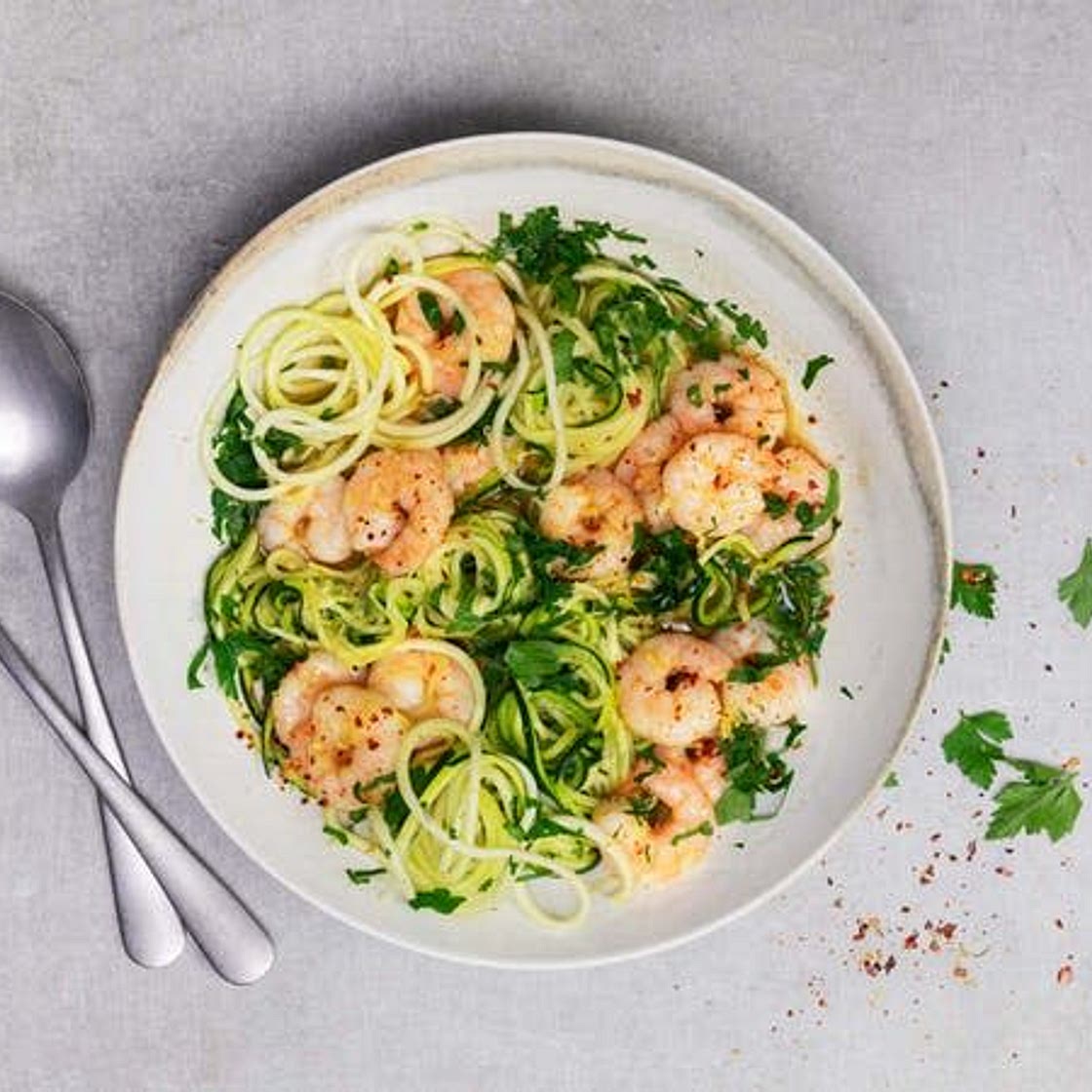Spicy Prawn/Shrimp and zoodles
