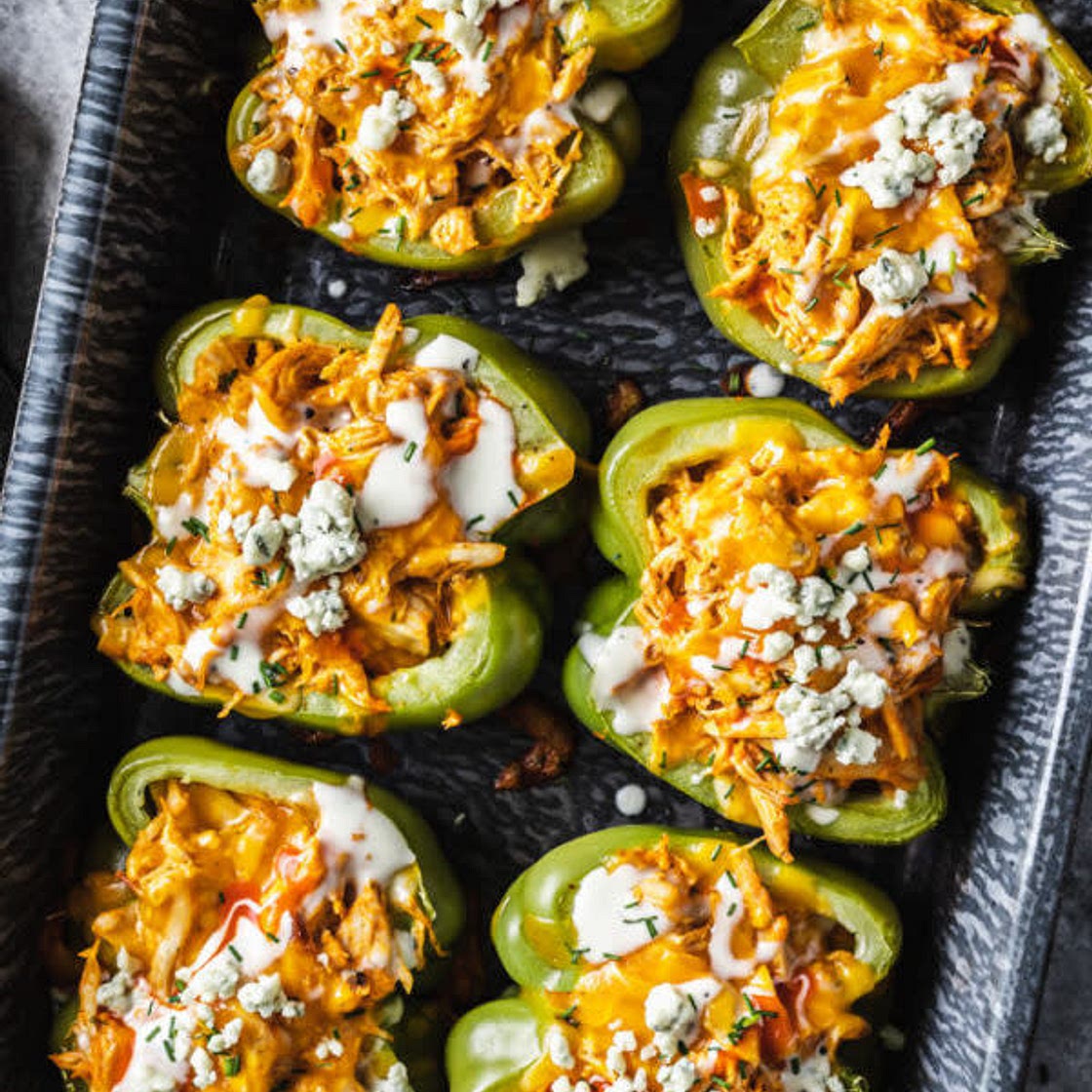 Buffalo Chicken Stuffed Peppers