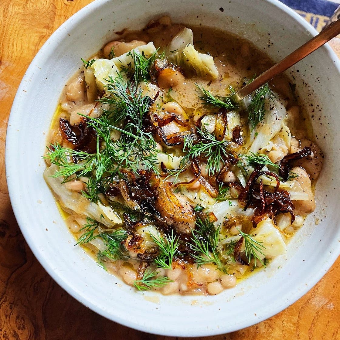 Dilly Bean Stew with Cabbage and Frizzled Onions — Alison Roman