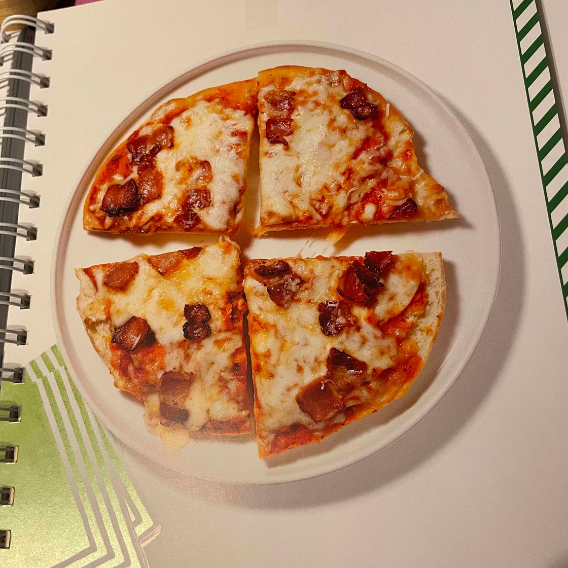 Three-Cheese Bacon Pizza 