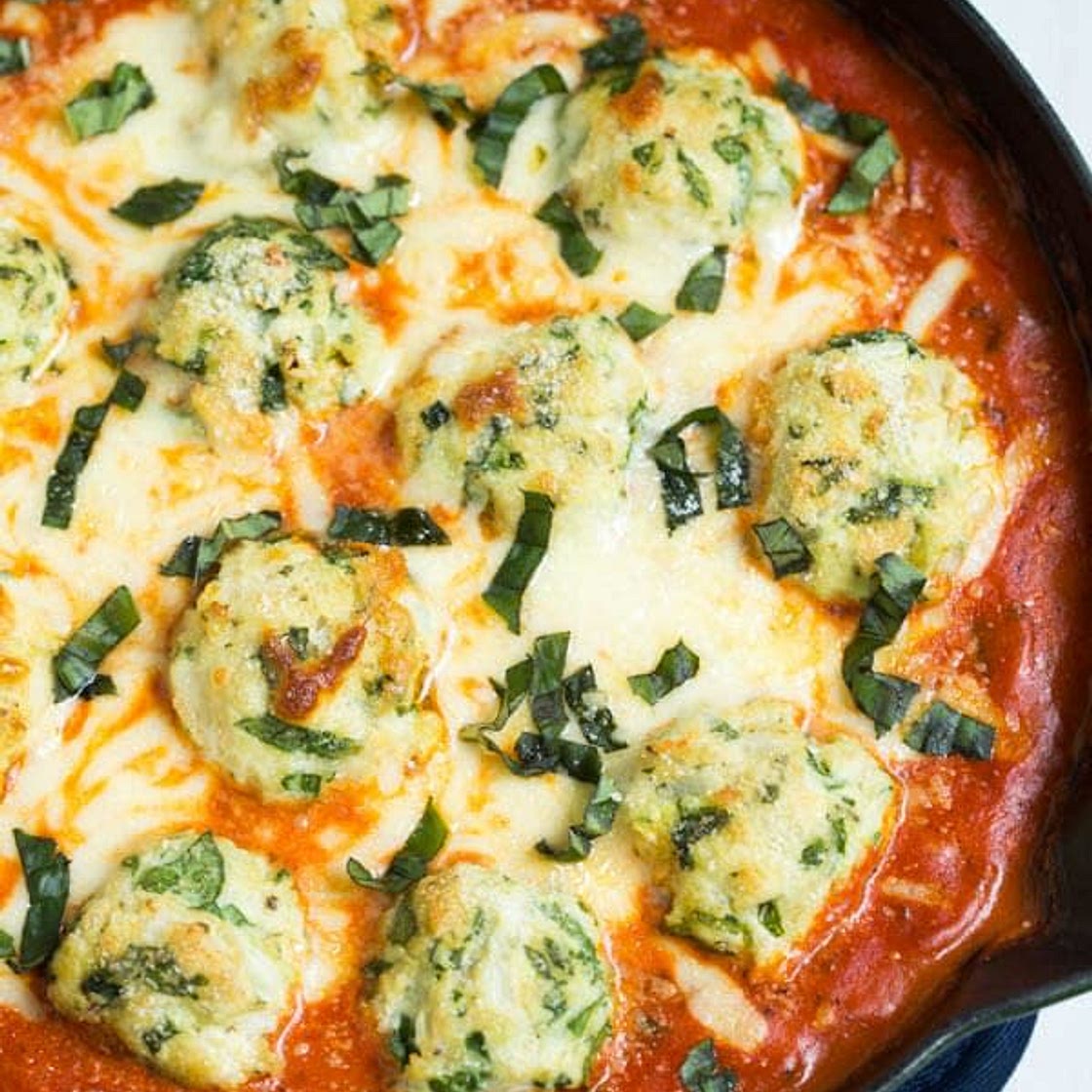 Chicken Parmesan Meatballs in Creamy Tomato Sauce