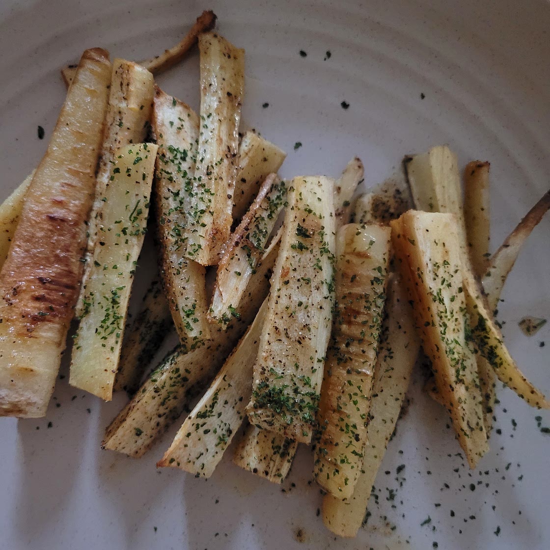 Garlic Butter Roasted Parsnips