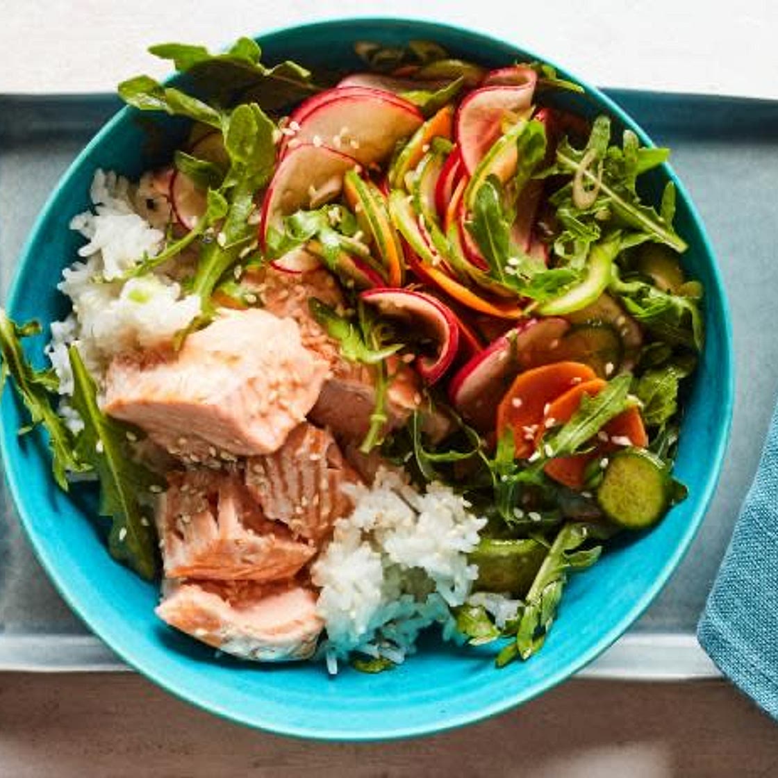 20-Minute Instant Pot Salmon and Rice Bowl