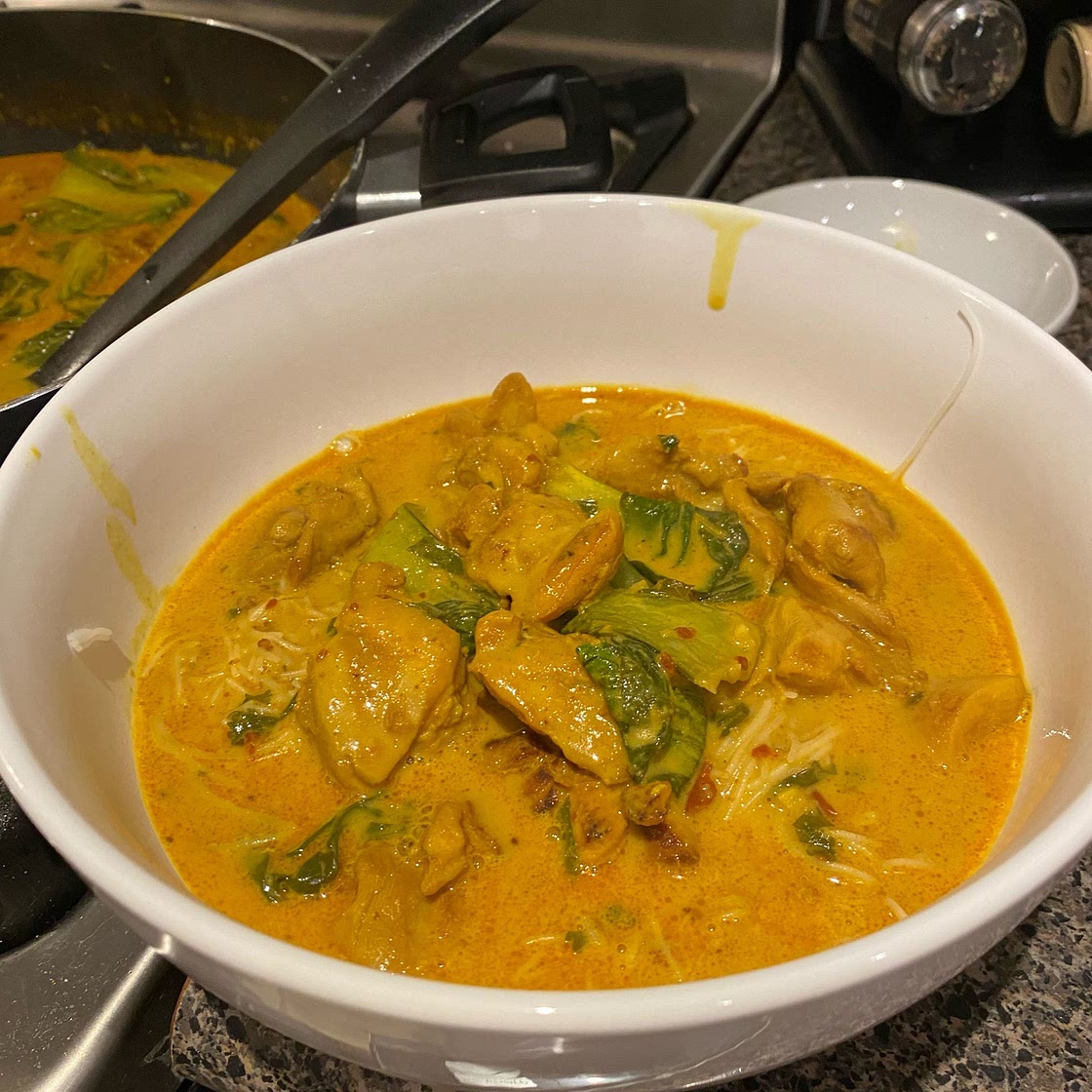 30 Minute Creamy Thai Turmeric Chicken and Noodles