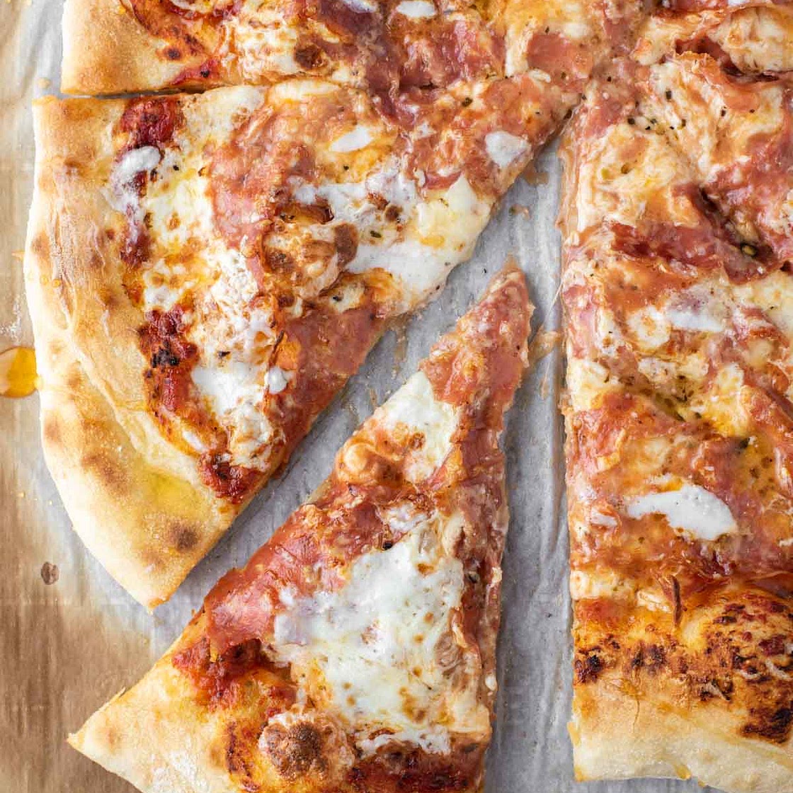 Hot Honey-Drizzled Salami Pizza