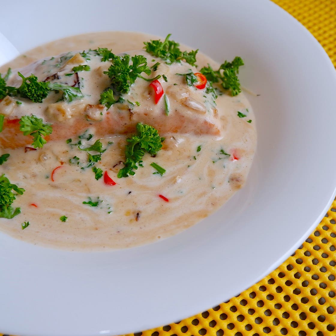 Keto Creamy Coconut Lemon Salmon