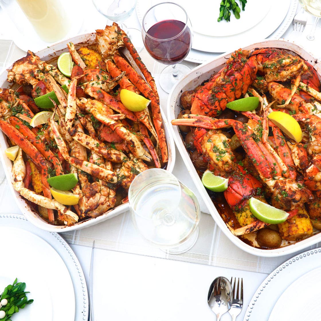 Baked Seafood Boil, Sheet Pan Seafood Boil, Bouilli de fruits de mer