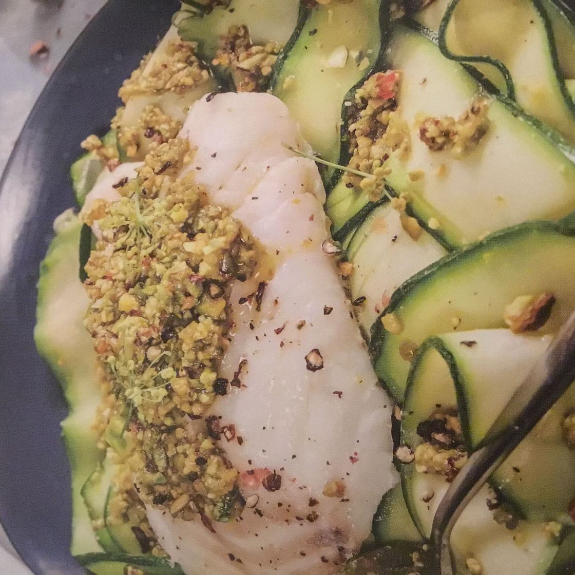 Pavé de cabillaud à la pistache