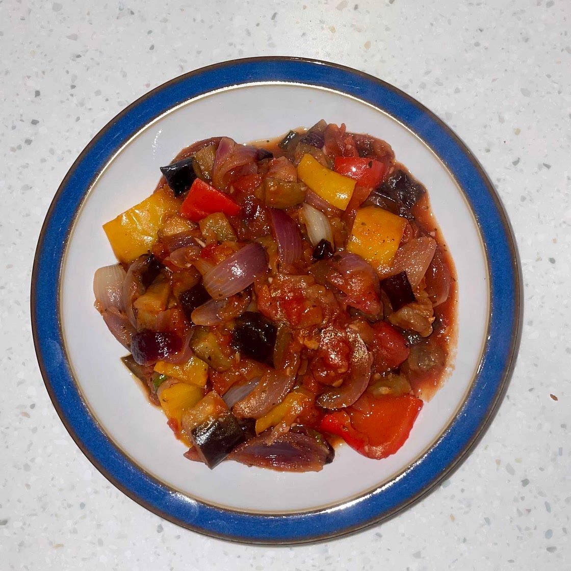 Ratatouille and halloumi bake