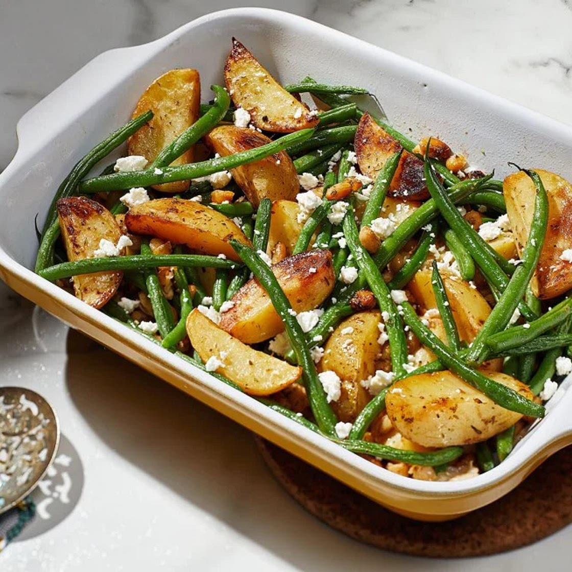 Lemon Potatoes With Beans and Feta