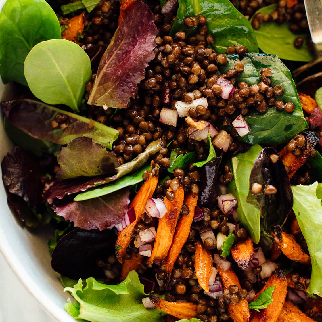 Masala Lentil Salad with Cumin Roasted Carrots