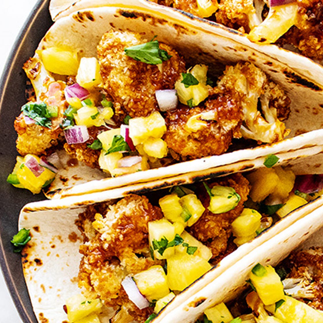 Crunchy Hawaiian Cauliflower Tacos