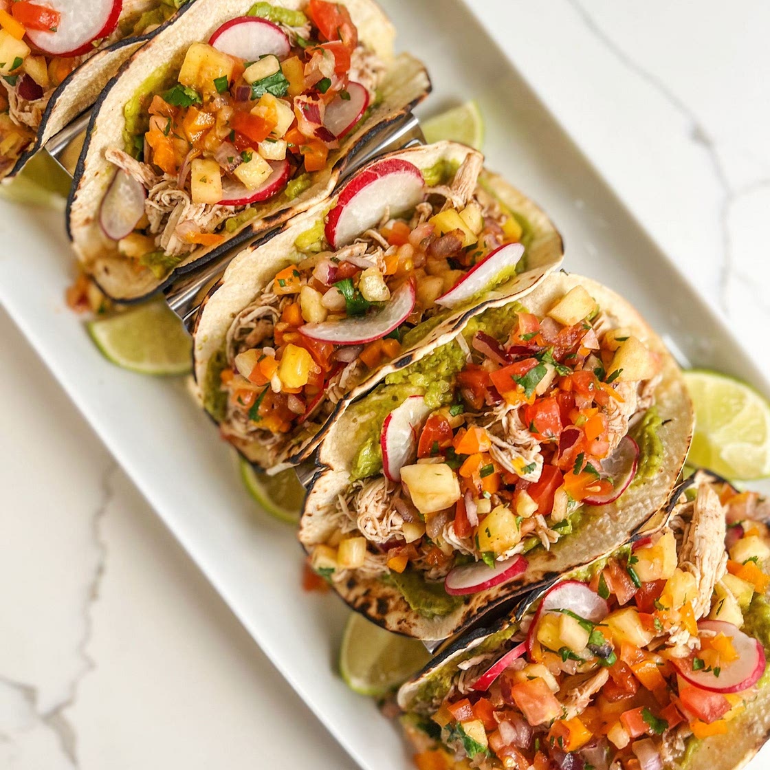 Jamaican Inspired Chicken Tacos with Pineapple Salsa
