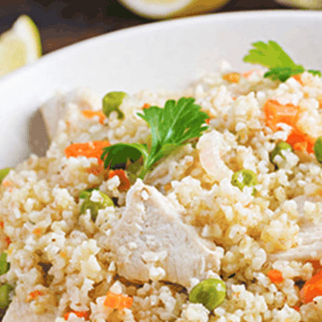 Couscous with chicken and peas