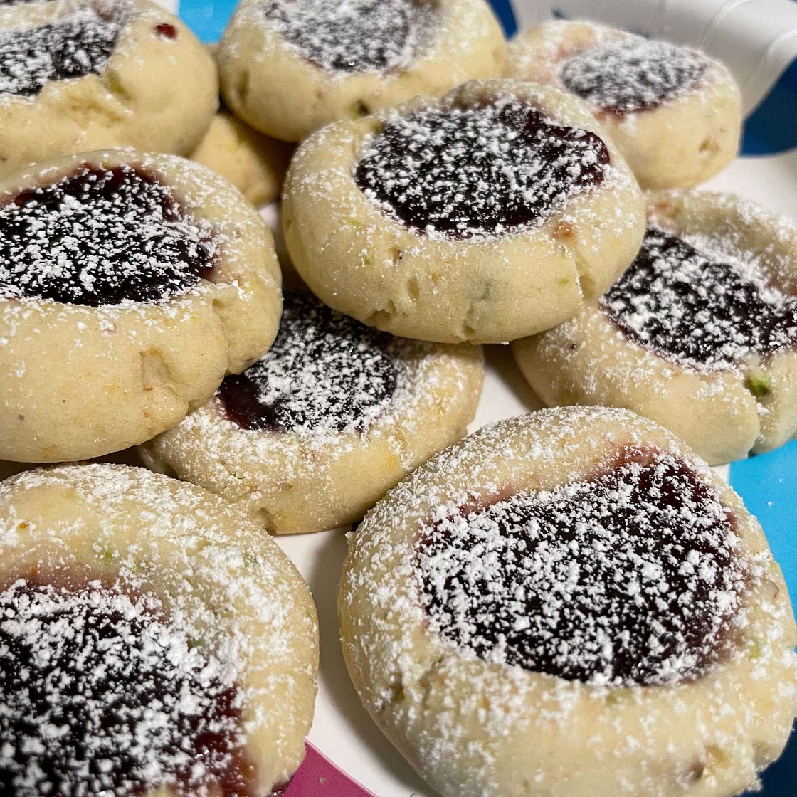 Raspberry Pistachio Thumbprints