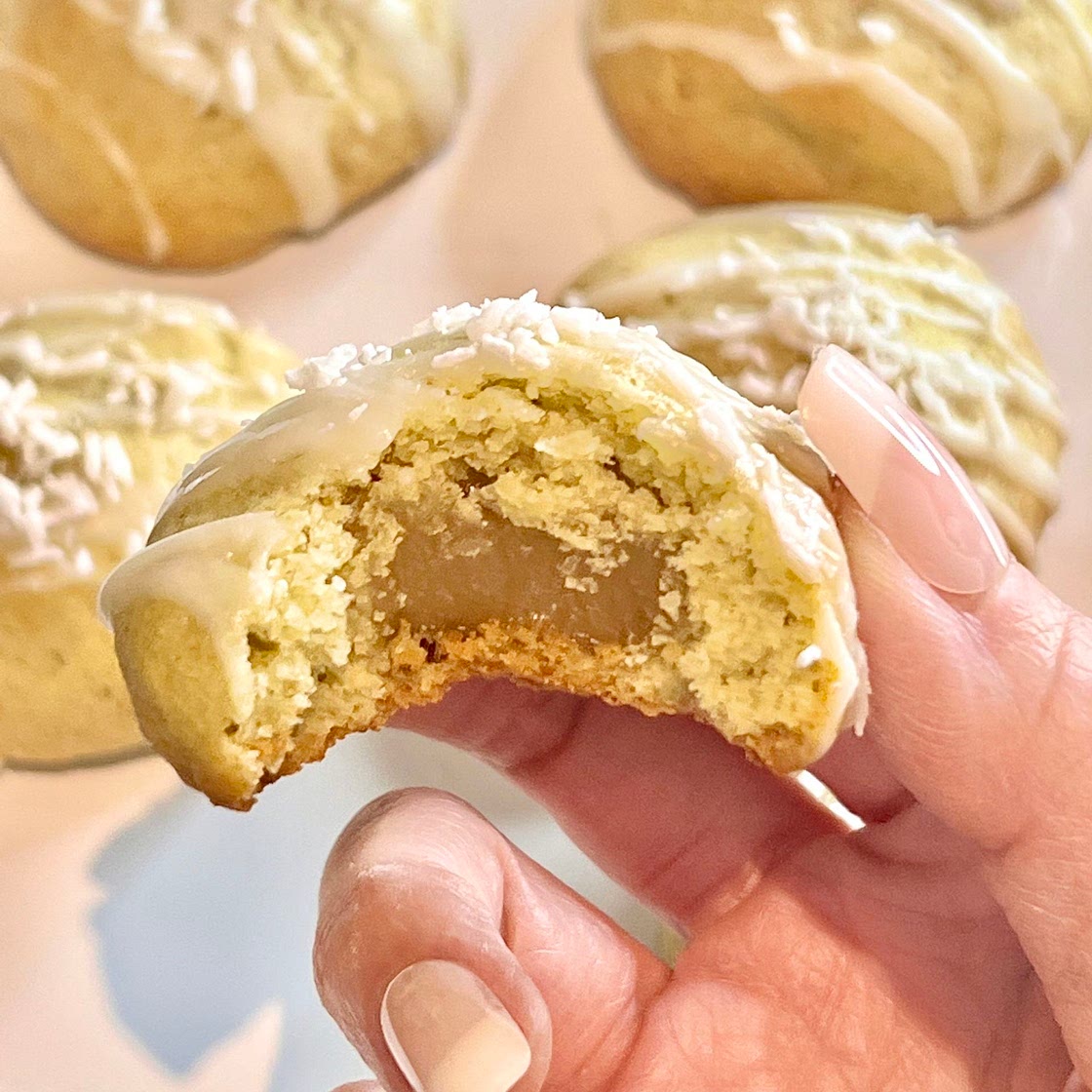 Pandan Coconut (Onde Onde) Mochi Cookies