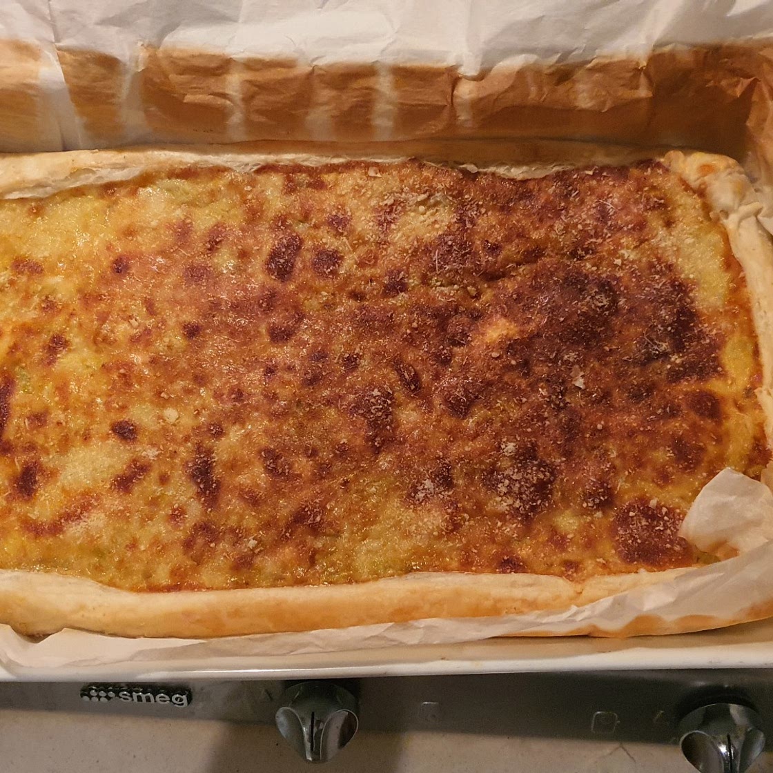 Torta porri e gorgonzola