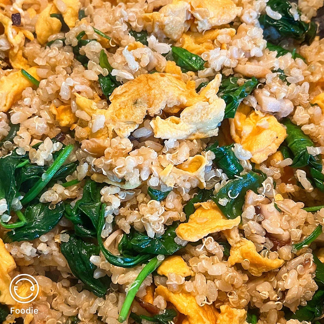 Egg and Mixed Vegetable Fried Brown Rice