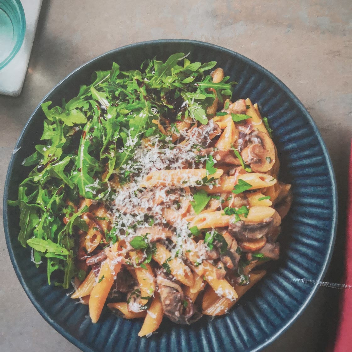 HF Creamy Double Mushroom Penne with Cheese