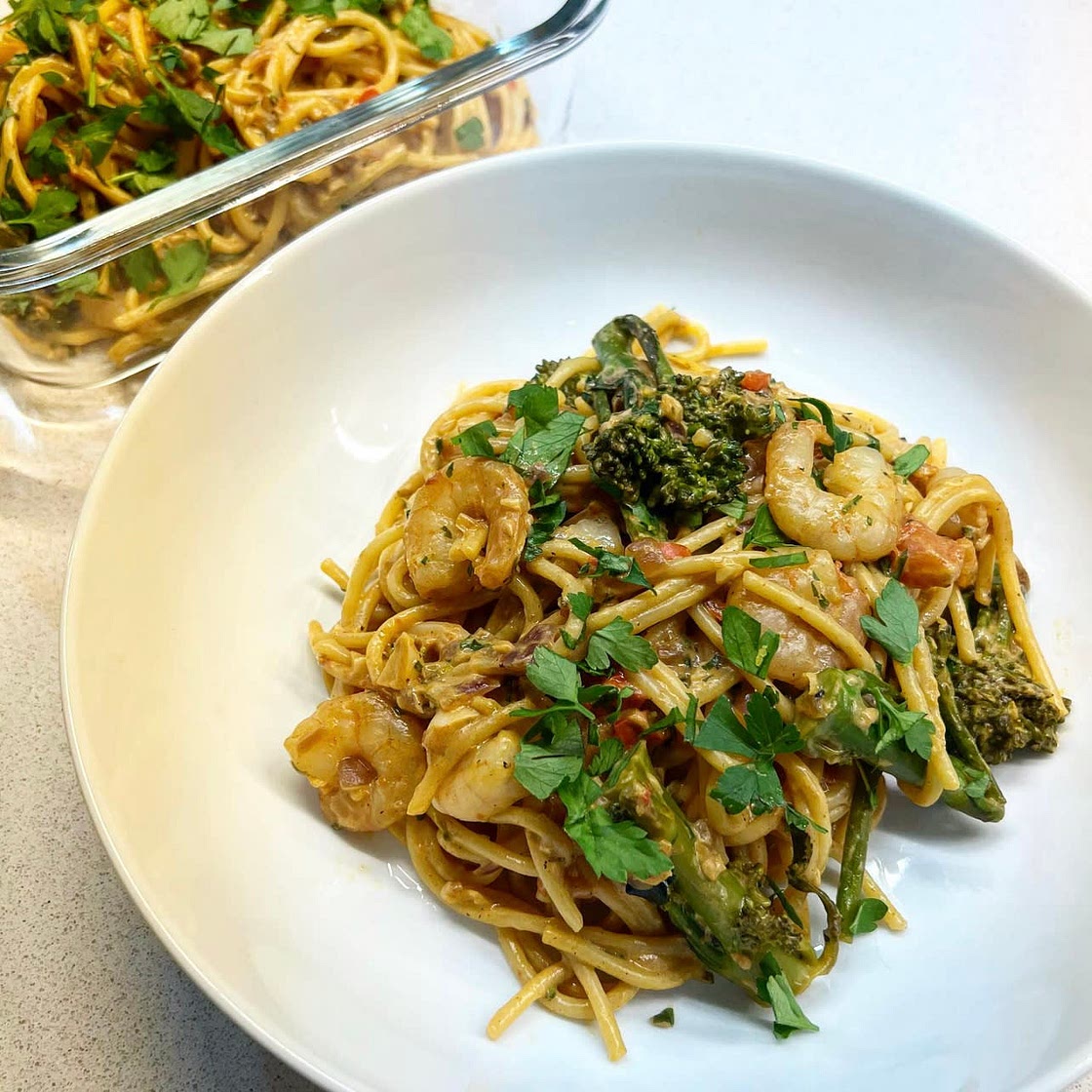 Creamy Cajun Prawn Pasta