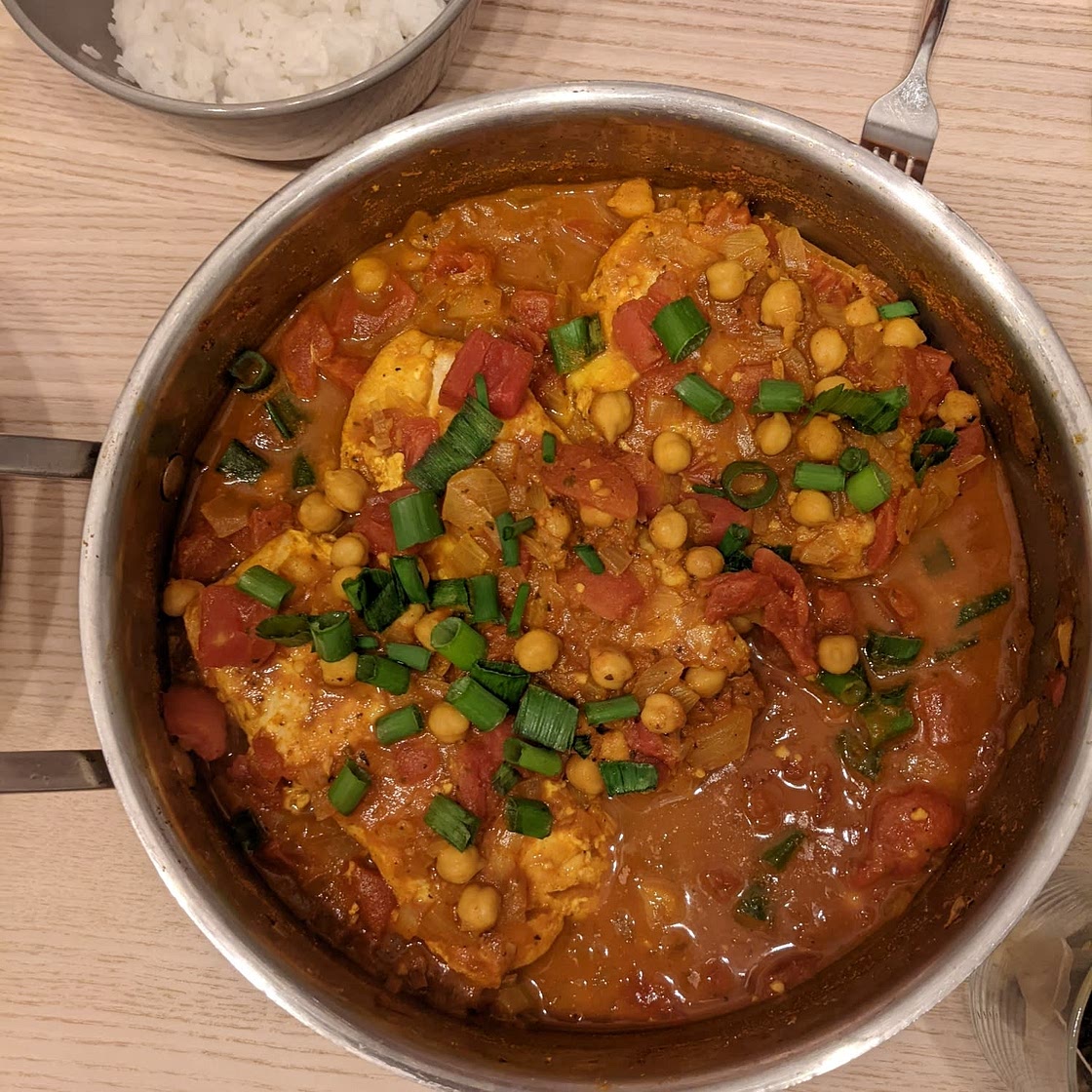 Curried cod