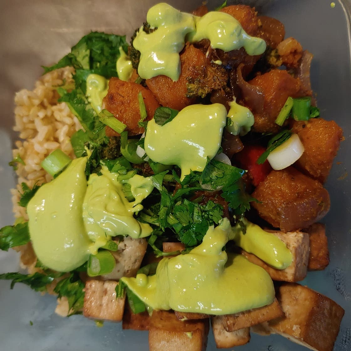 Roasted Veggie & Tofu Brown Rice Bowl