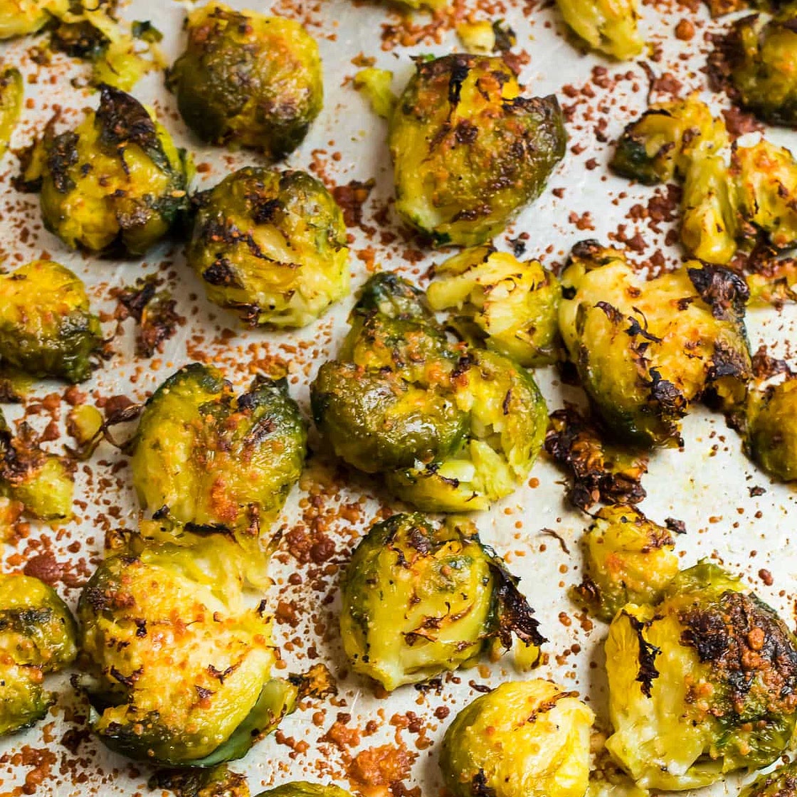 Crispy Smashed Roasted Brussels Sprouts
