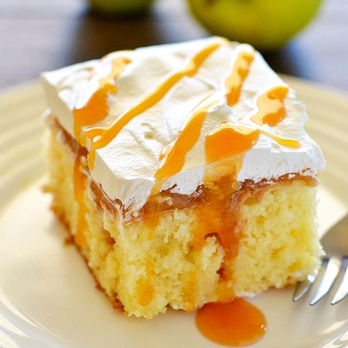 Caramel Apple Poke Cake
